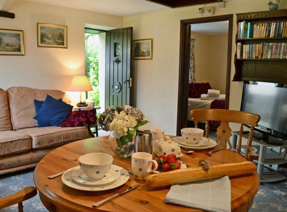 Beautifully presented open plan living space at Rose Cottage in Hartland, Devon