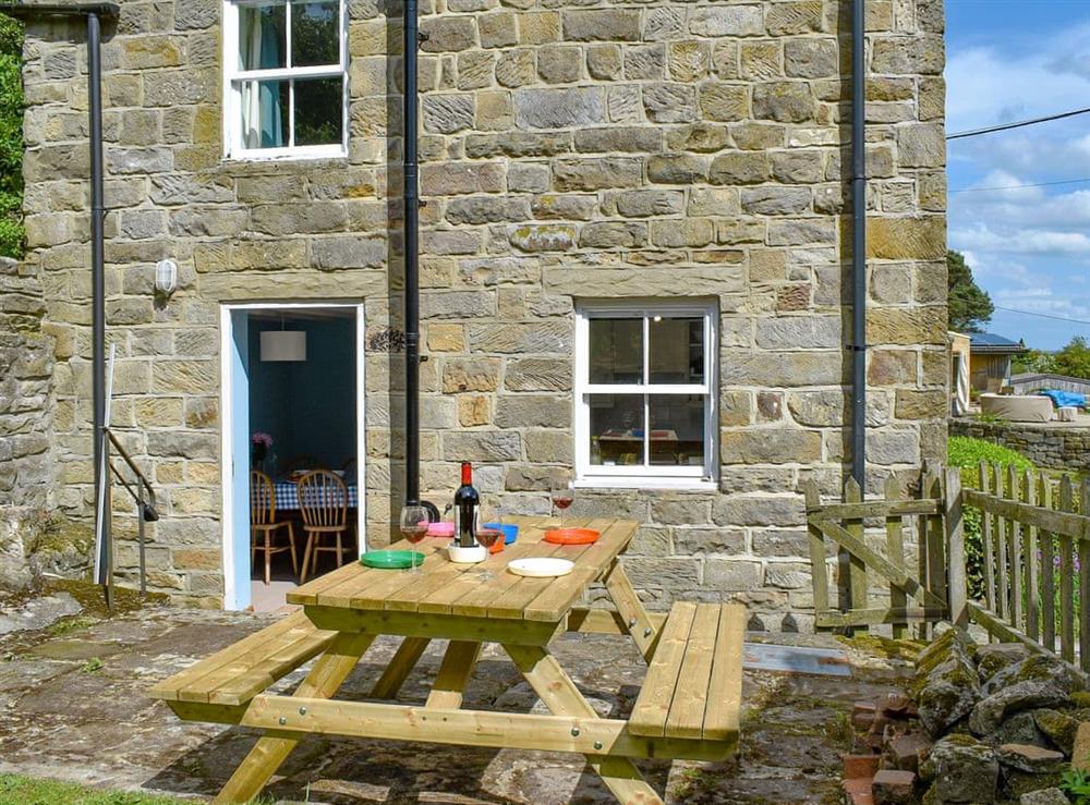 Sitting-out-area at Rose Cottage in Houlsyke, near Whitby, North Yorkshire