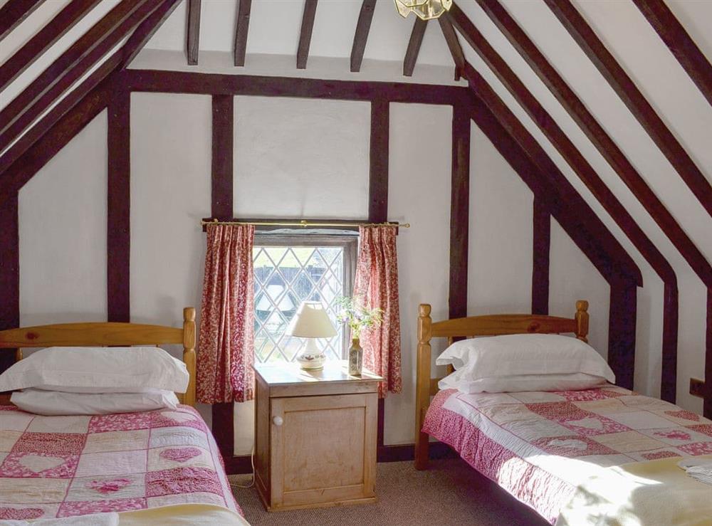 Twin bedroom at Rose Cottage in Iden, near Rye, East Sussex