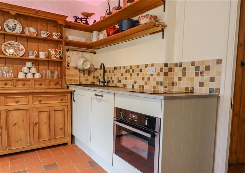 This is the kitchen at Rose Cottage in Holcombe, Teignmouth