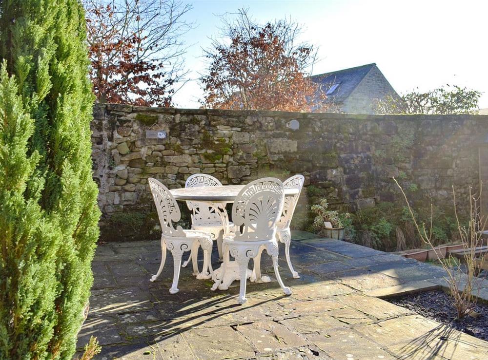 Patio at Rose Cottage in Lofthouse, near Harrogate, North Yorkshire
