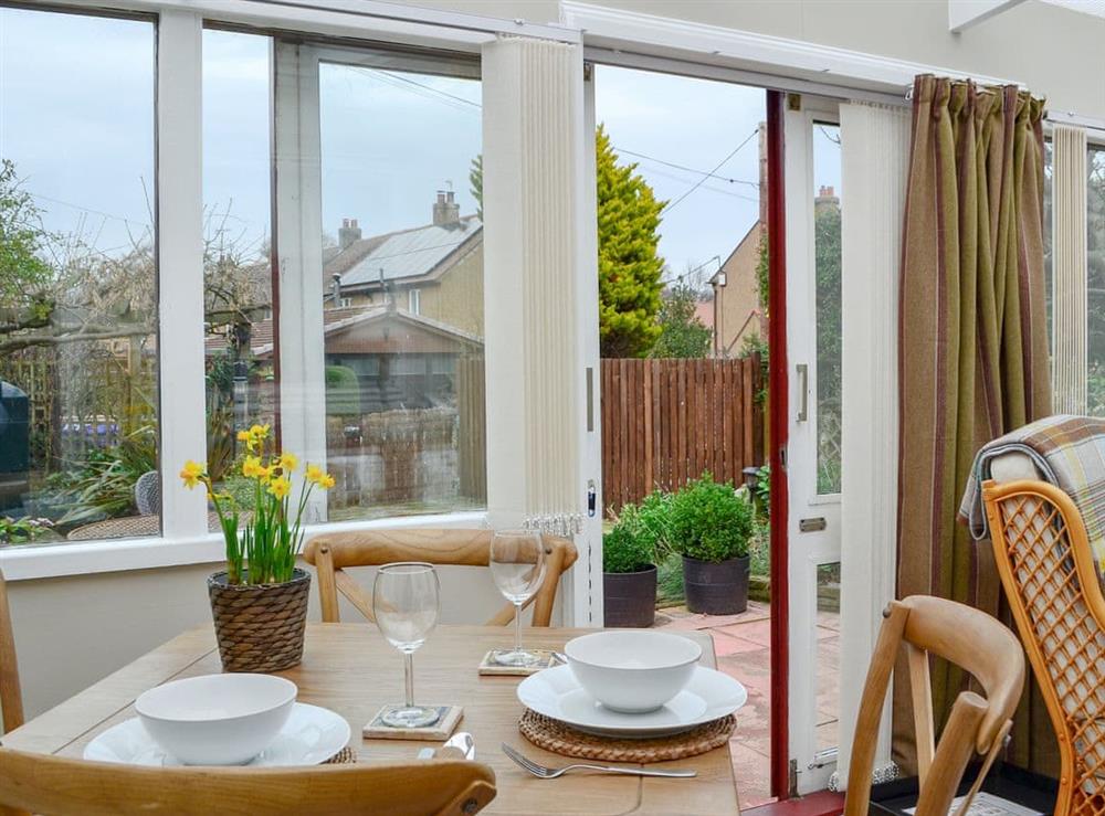 Bright, sunny conservatory at Rose Cottage in Norham, near Berwick-upon-Tweed, Northumberland