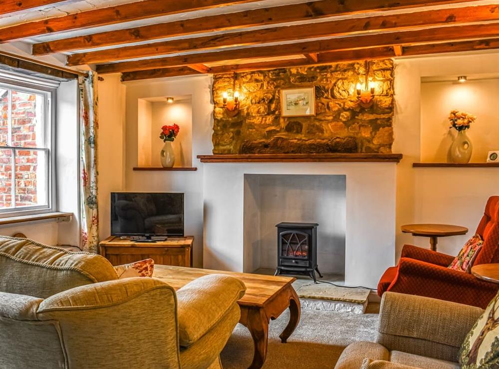 Living room at Rose Cottage in Sandsend, North Yorkshire