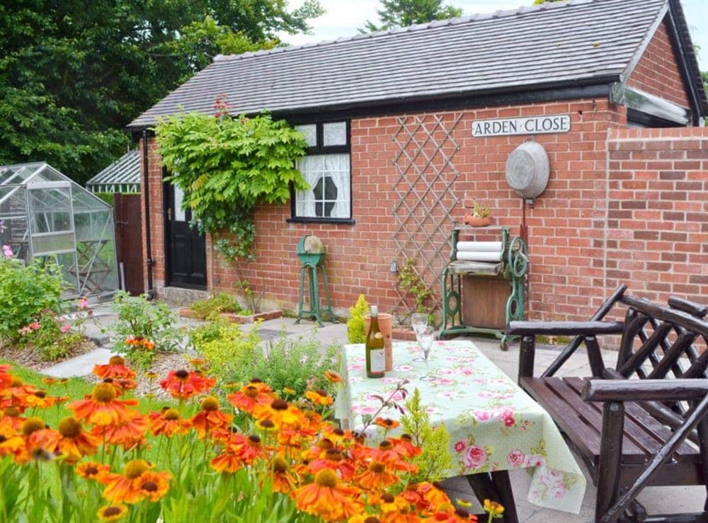Charming garden at Rose Cottage in Scarisbrick, near Southport, Lancashire
