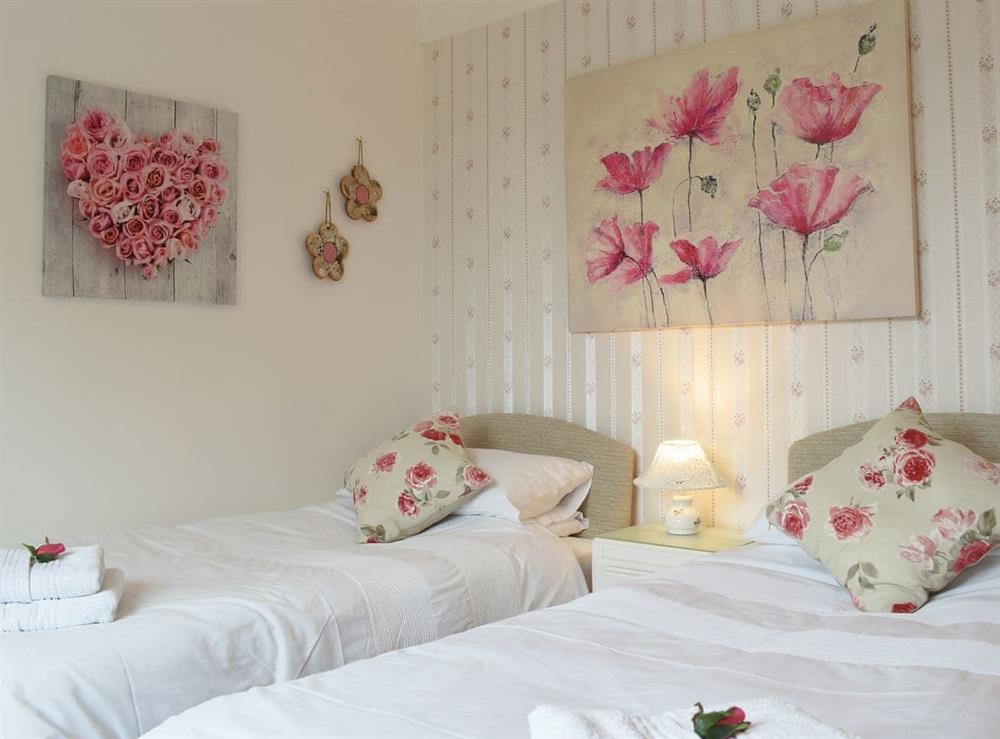 Comfy twin bedroom at Rose Cottage in Scarisbrick, near Southport, Lancashire