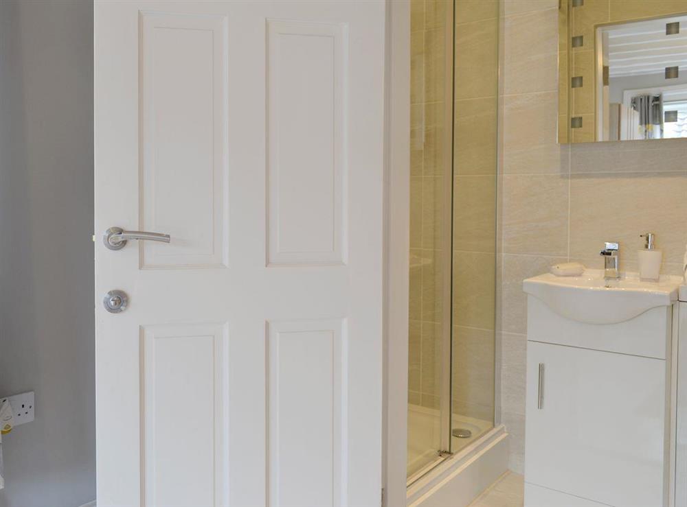 En-suite shower room at Rose Cottage in Stillington, near York, Yorkshire, North Yorkshire
