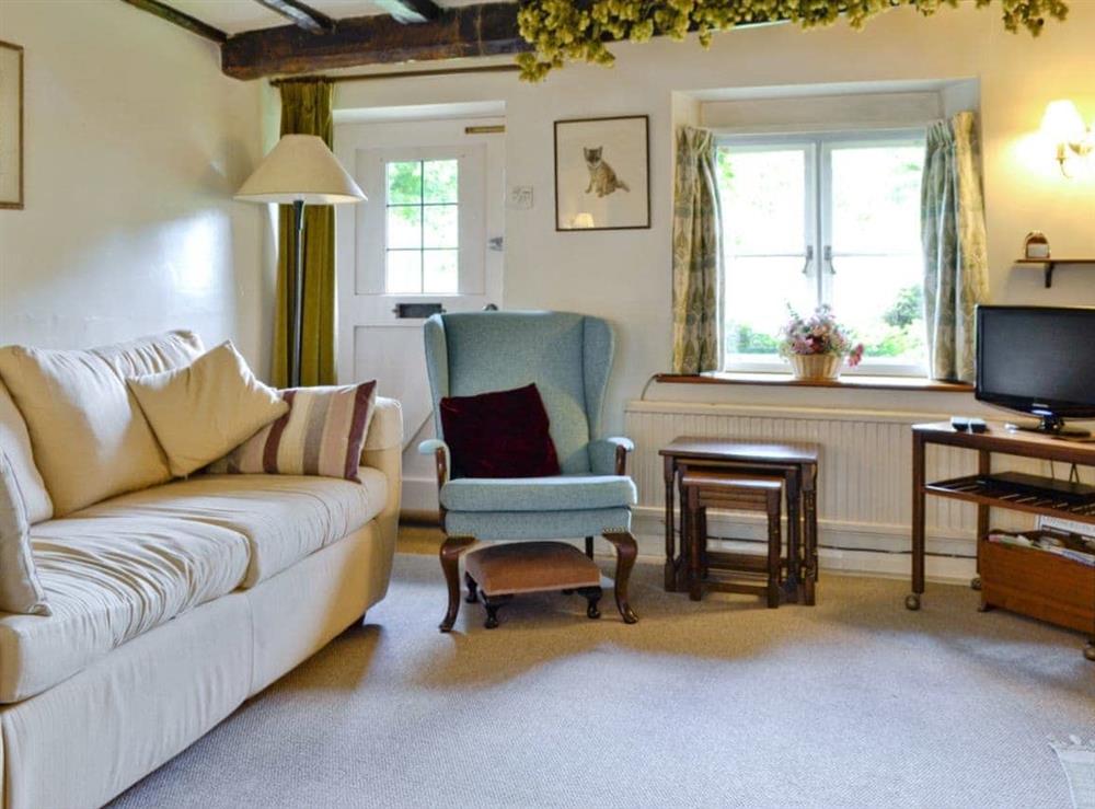 Exposed wooden beams throughout ground floor at Rose Cottage in Westington, Chipping Campden, Glos., Gloucestershire