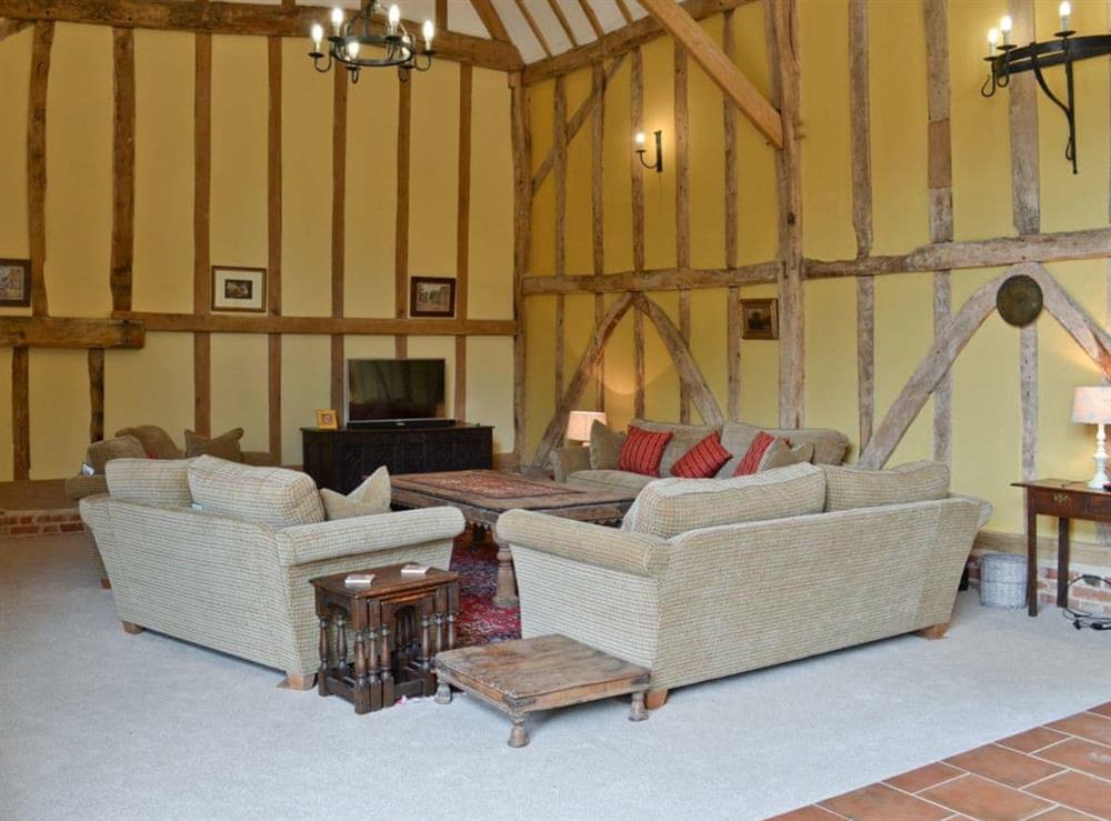 Living room at Rose Farm Barn in Cratfield, near Laxfield, Suffolk