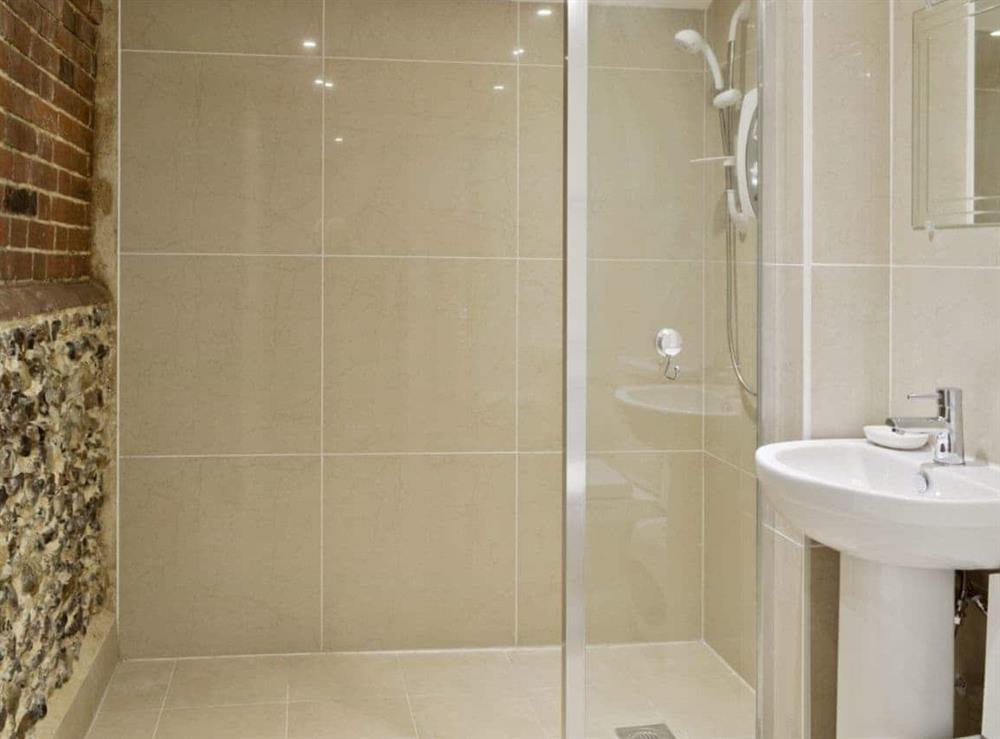 Shower room at Rose Farm Barn in Cratfield, near Laxfield, Suffolk