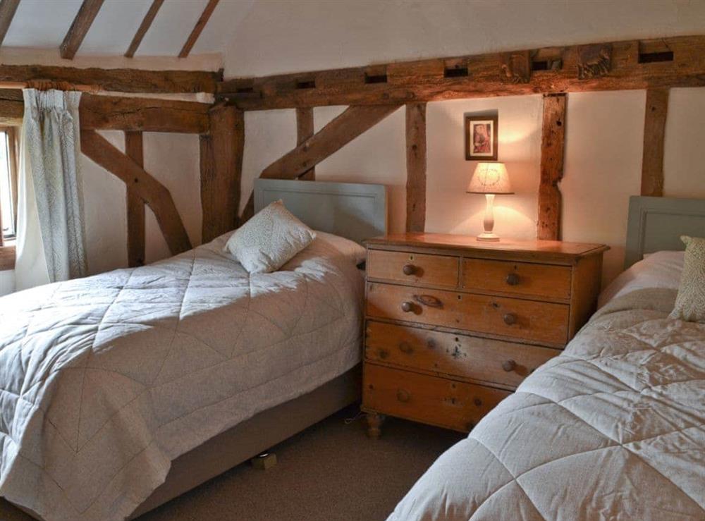 Twin bedroom at Rose Farm Barn in Cratfield, near Laxfield, Suffolk