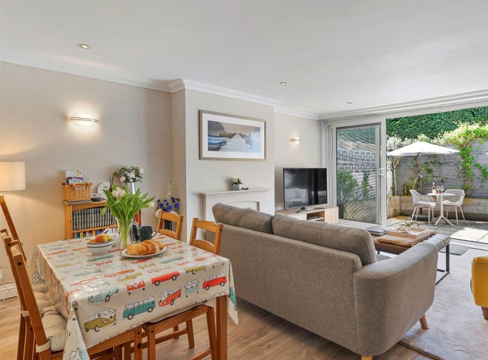 Living area at Rosebank Lodge in Totnes, Devon