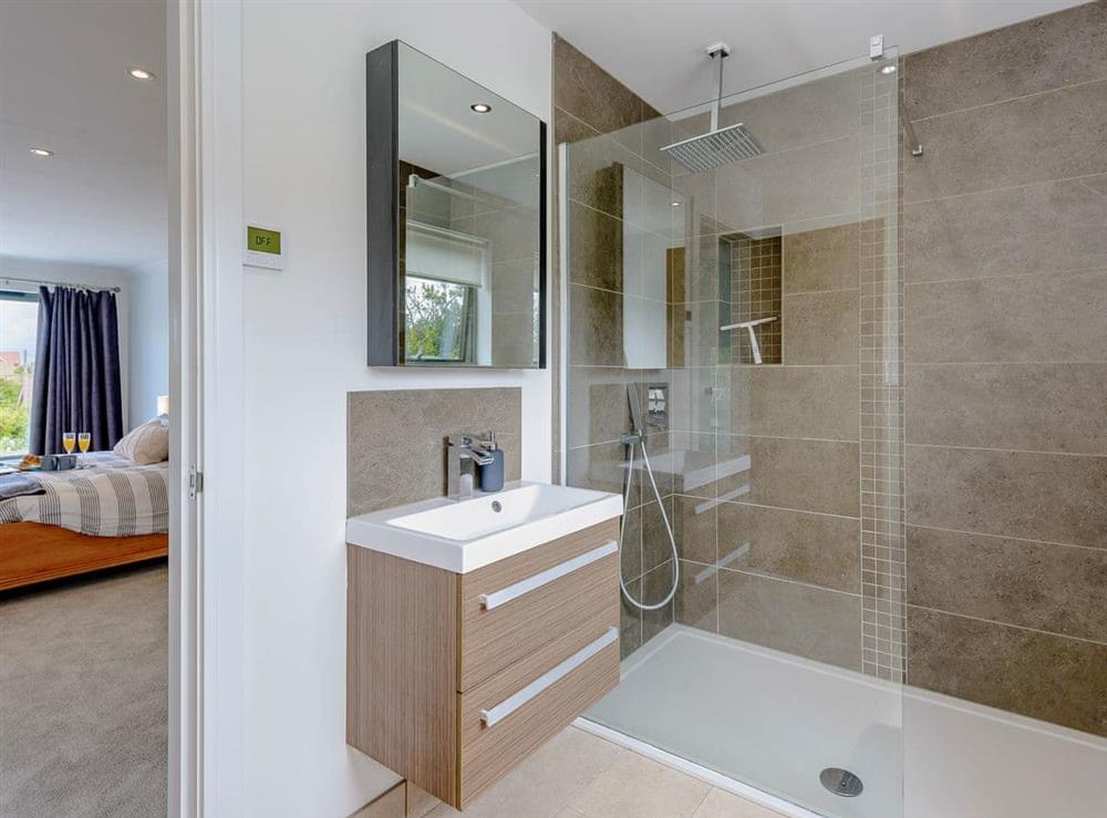 En-suite with double shower cubicle at Rosedene in Freshwater, near Totland, Isle of Wight