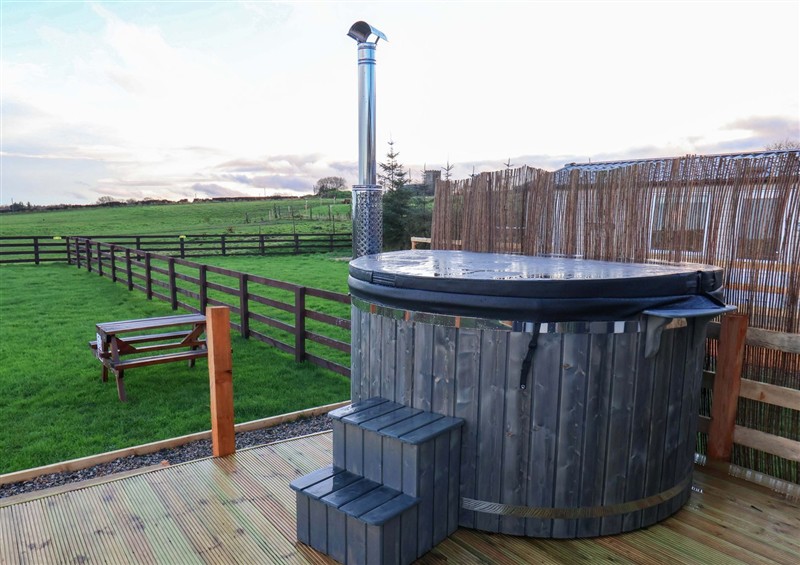There is a hot tub at Rosefinch Cabin, Staintondale near Scarborough