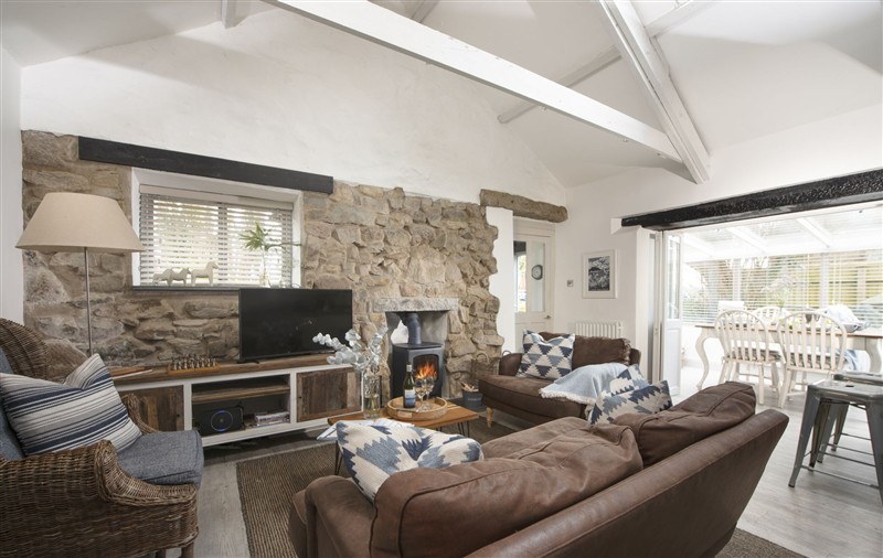 This is the living room at Rosehendra, Cornwall