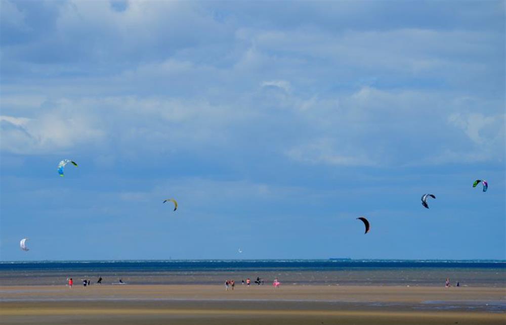 Beach kite surfing at Rosehill House, Docking near Kings Lynn
