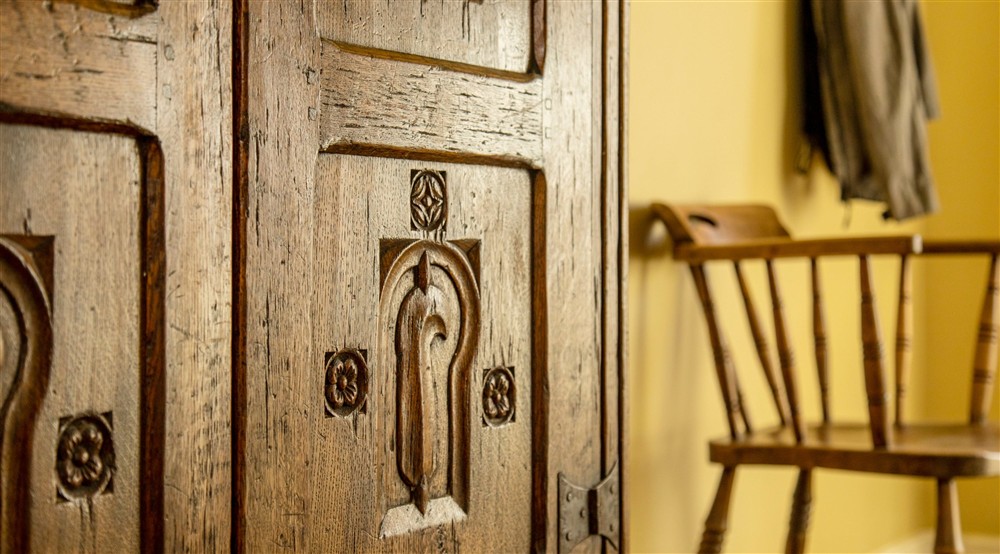 A door at Roseland Porth Farm House in Roseland, Cornwall
