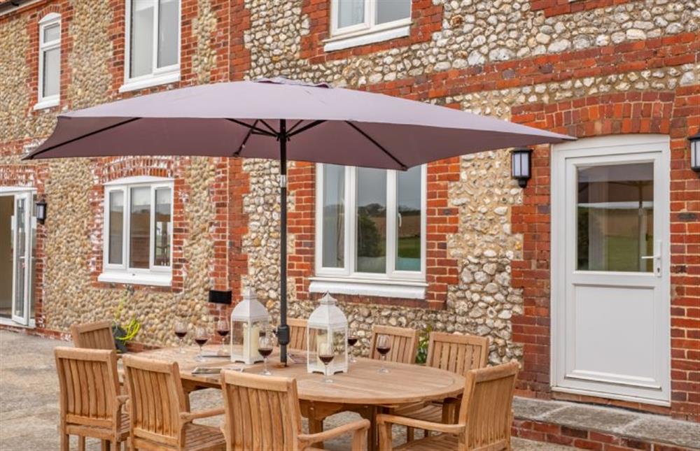 The south facing patio at Rosemary Cottage, Thornham near Hunstanton