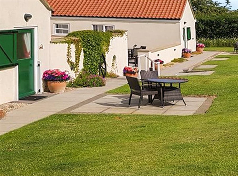 Garden at Roses Rest in Greetham, near Horncastle, Lincolnshire