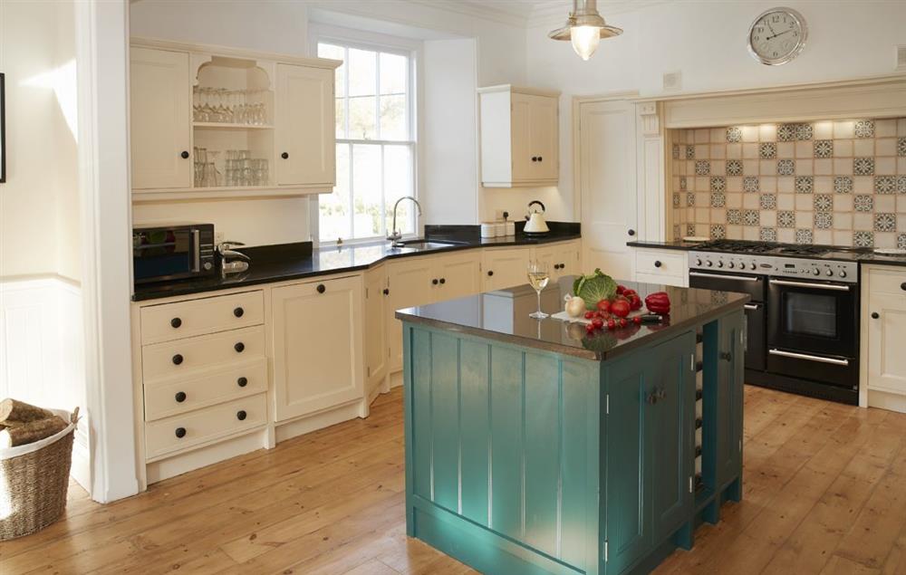 Spacious and fully equipped open plan kitchen at Rosevean House, St. Agnes