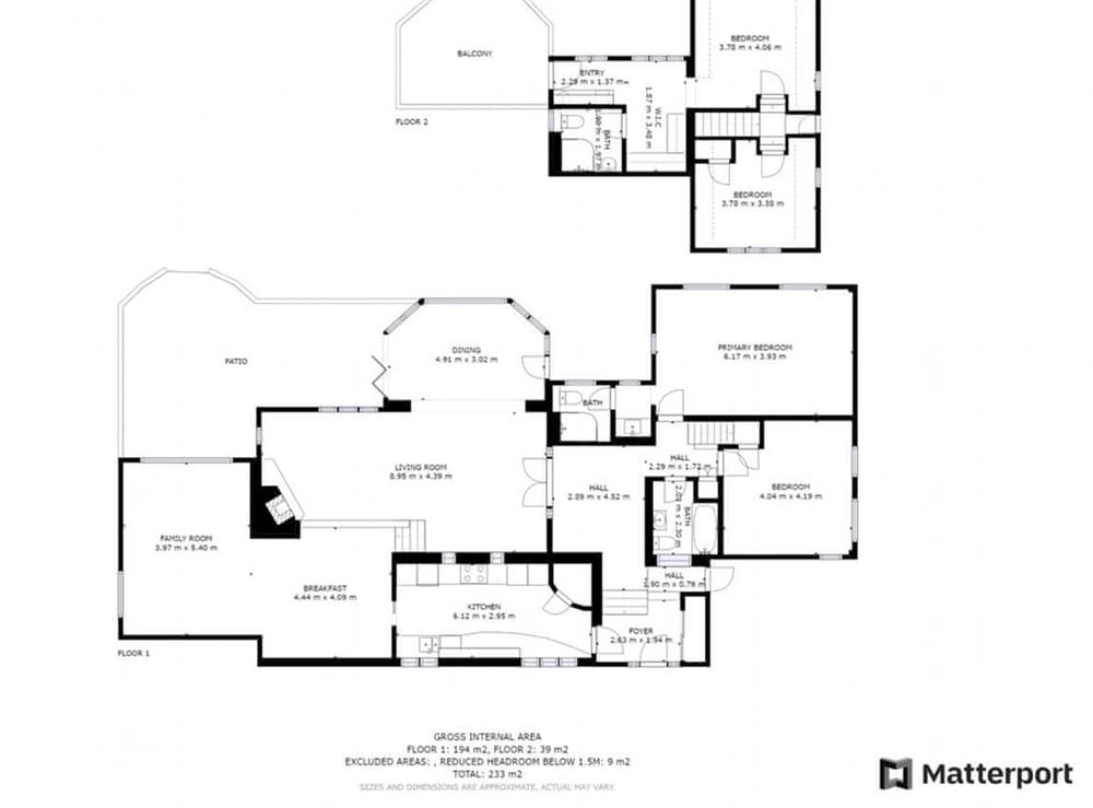 Floor plan at Rosevean House in St Mawes, Cornwall
