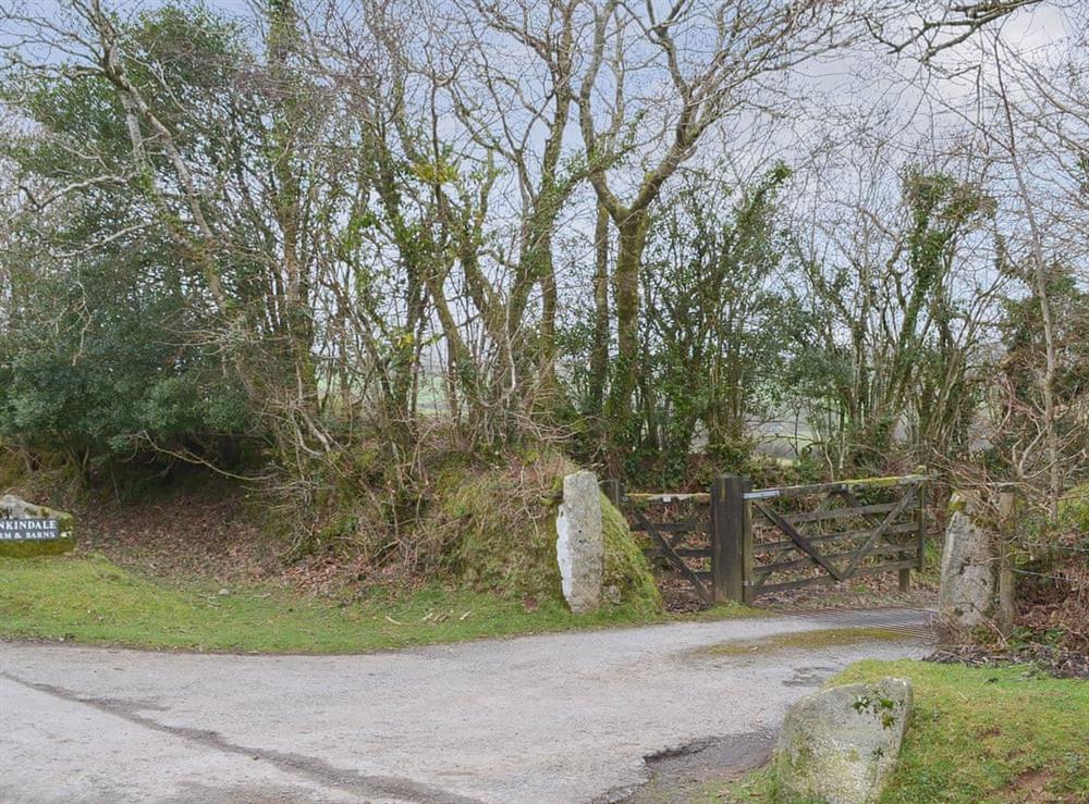 Gated driveway at Rosewood Barn Cottage in St Neot, near Liskeard, Cornwall