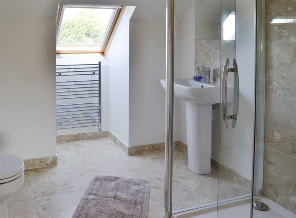 Modern en-suite shower room at Roskear in Crackington Haven, near Bude, Cornwall