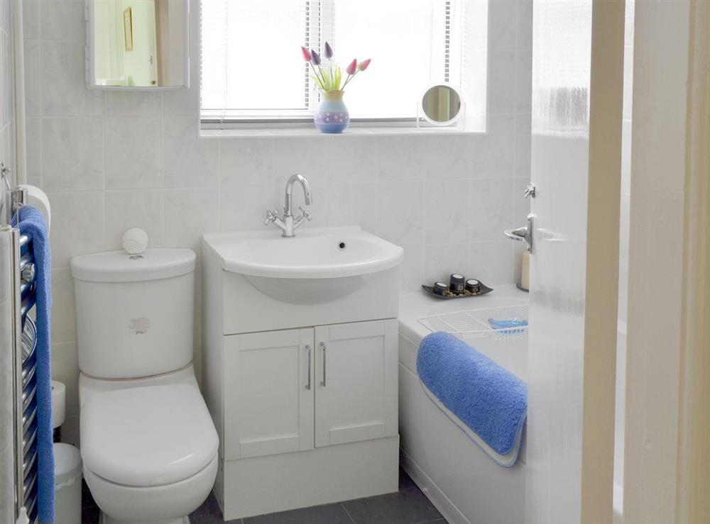 Family bathroom at Rossall Beach Cottage in Rossall, near Thornton-Cleveleys, Lancashire, England