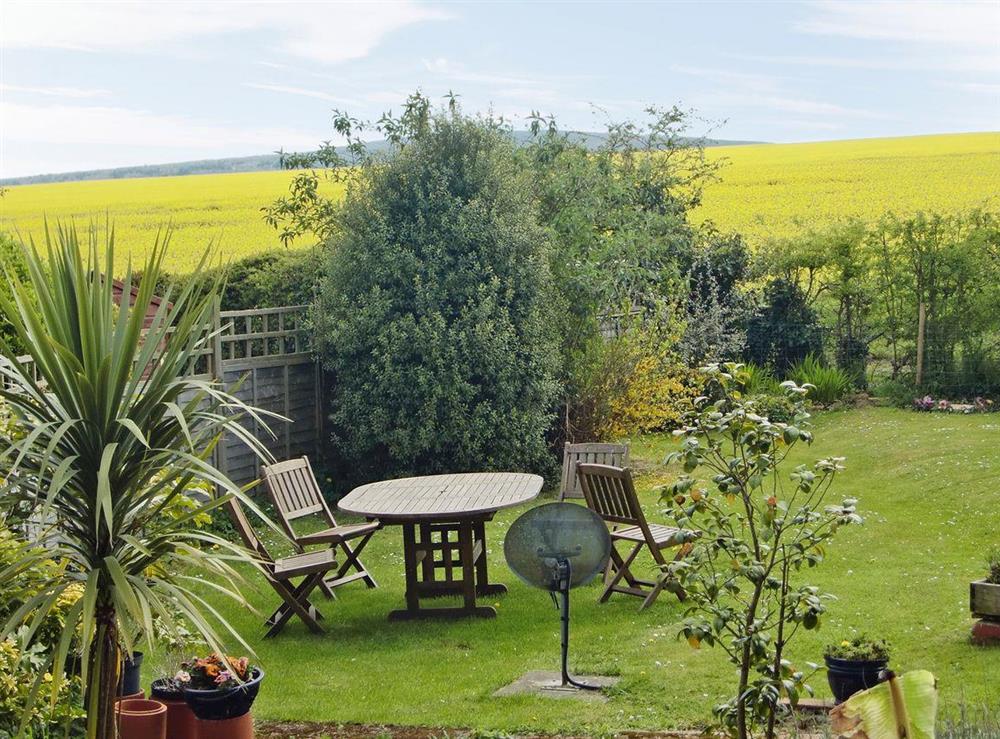 Idyllic country setting overlooking fields at Rossiters Cottage in Wellow, near Yarmouth, Isle of Wight