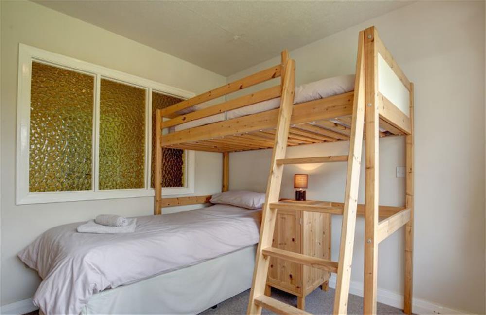 Bedroom four, single bed and bunk bed with ladder at Rossmore, Holme-next-the-Sea near Hunstanton