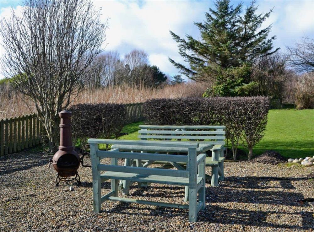Garden area at Rowan Cottage in Craster, Northumberland