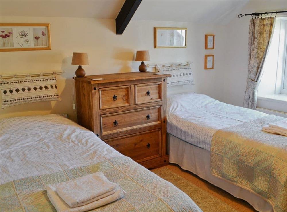 Twin bedroom at Rowan Cottage in Craster, Northumberland