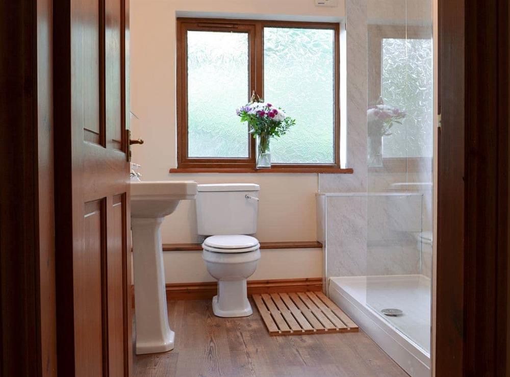 Shower room at Rowan House in Camus Inas, Salen, near Acharacle, Argyll