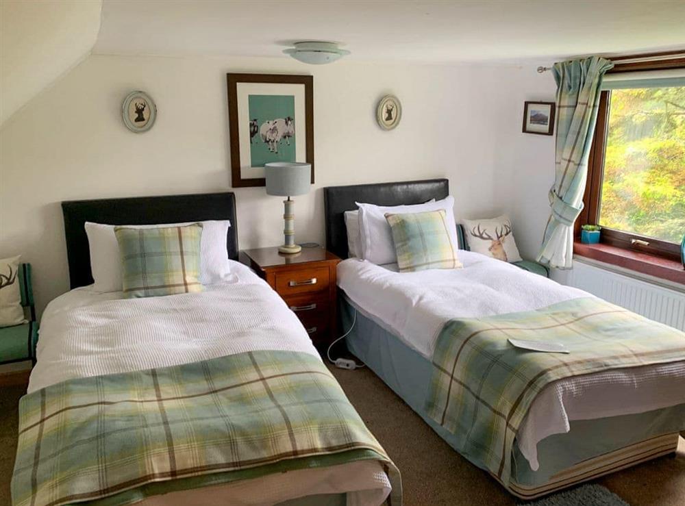 Twin bedroom at Rowan Tree Cottage in Breakish, Isle of Skye., Isle Of Skye