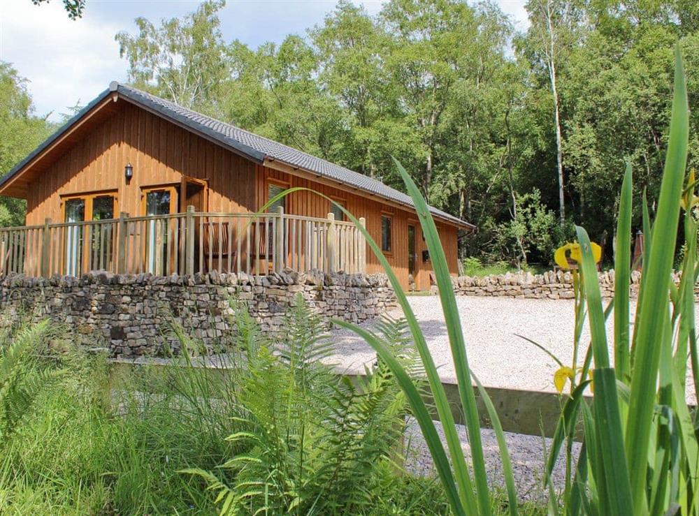 The cabin is set amongst the extensive part-wooded grounds at Rowanburn Lodge in Greystoke, near Penrith, Cumbria