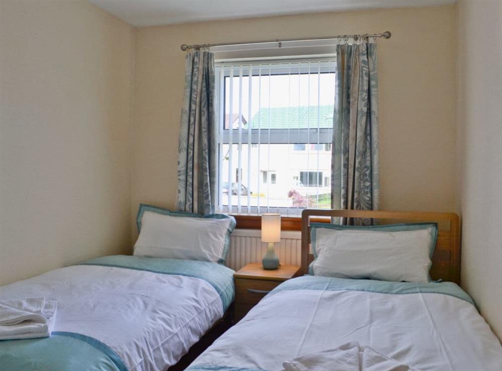 Twin bedroom at Rowanlea Cottage in Nairn, Morayshire