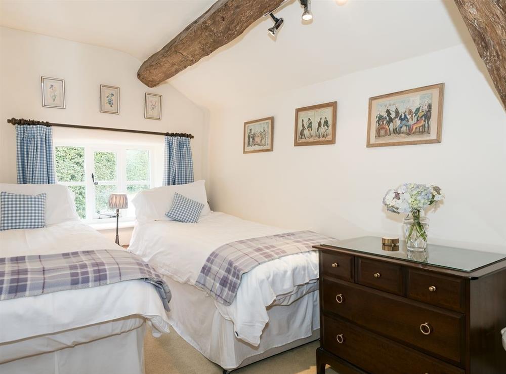Twin bedroom at Rowlandson Ground Cottage in Coniston, Cumbria