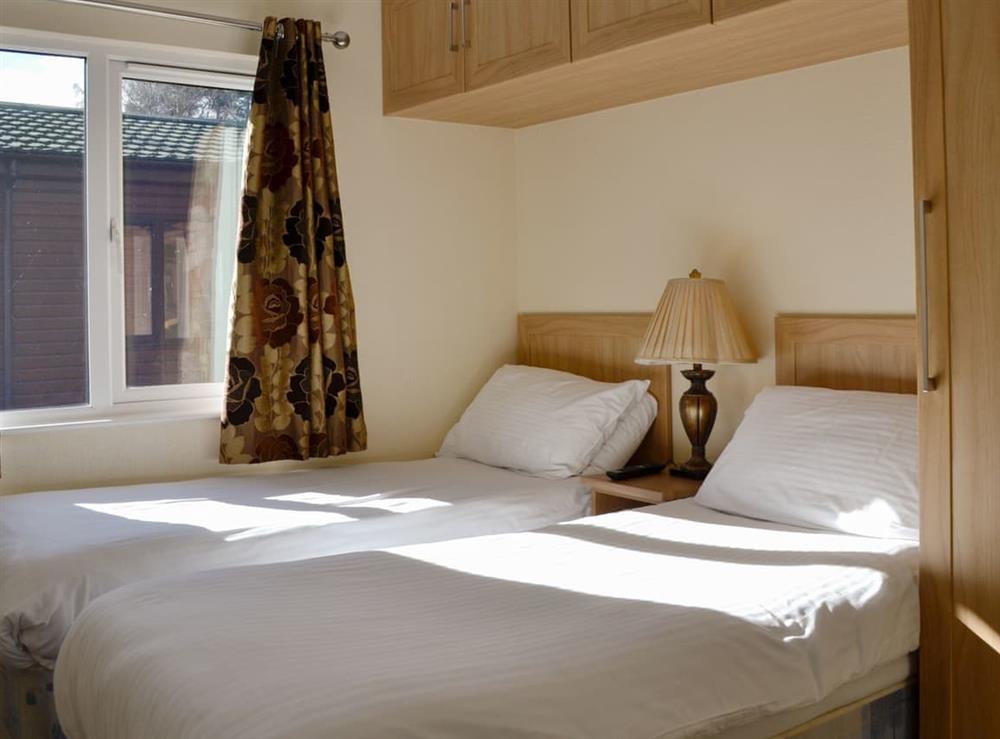 Twin bedroom at Royal Deeside Woodland Lodges- Lodge E in Dinnet, near Ballater, Aberdeenshire