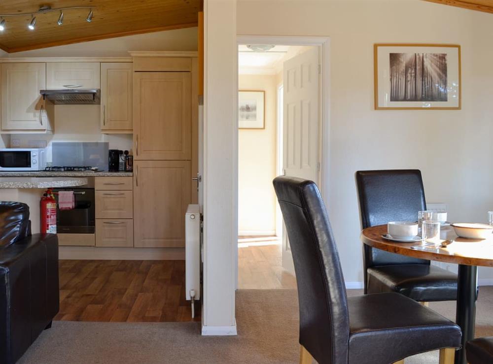 Open plan living space at Royal Deeside Woodland Lodges- Lodge F in Dinnet, near Ballater, Aberdeenshire