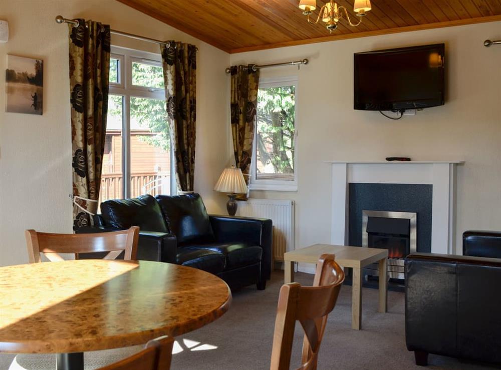 Open plan living space at Royal Deeside Woodland Lodges- Lodge G in Dinnet, near Ballater, Aberdeenshire