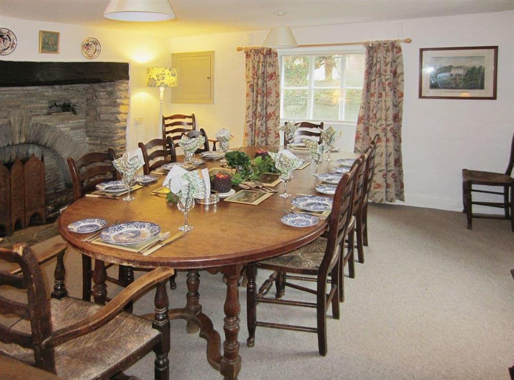 Dining area at Royal Oak Farm in Winsford, Somerset., Great Britain