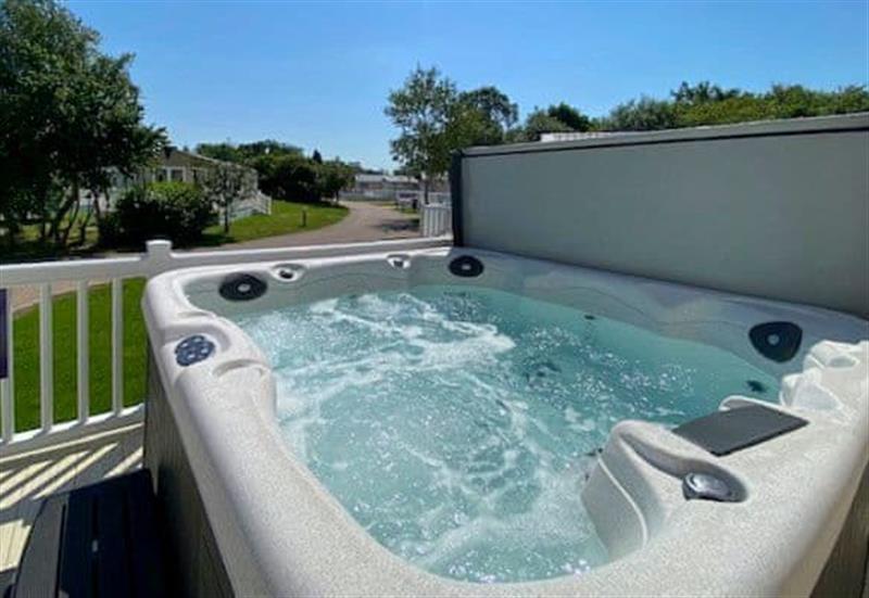 Outdoor hot tub in the Regent at Royale Resorts at Ranksborough Hall in Langham, near Oakham