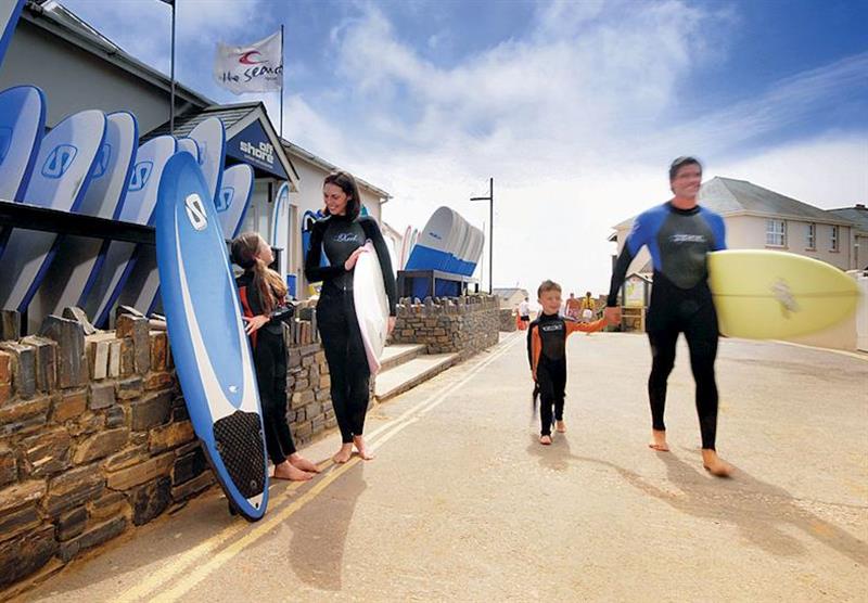 Surf shop at Ruda in , Devon