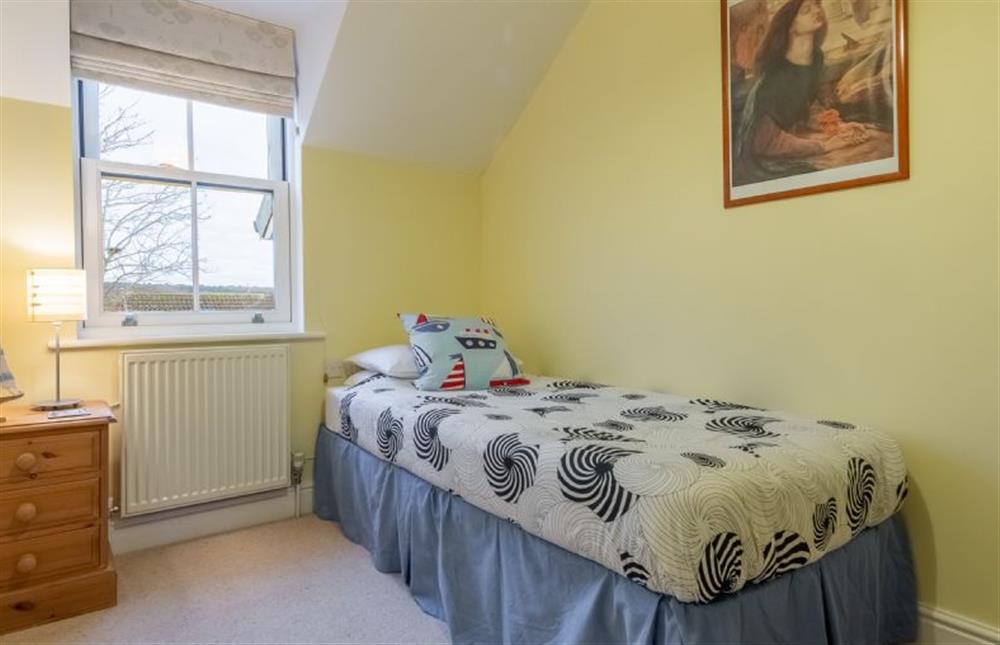 First floor: Bedroom three with a single bed at Rufus Cottage, Dersingham near Kings Lynn