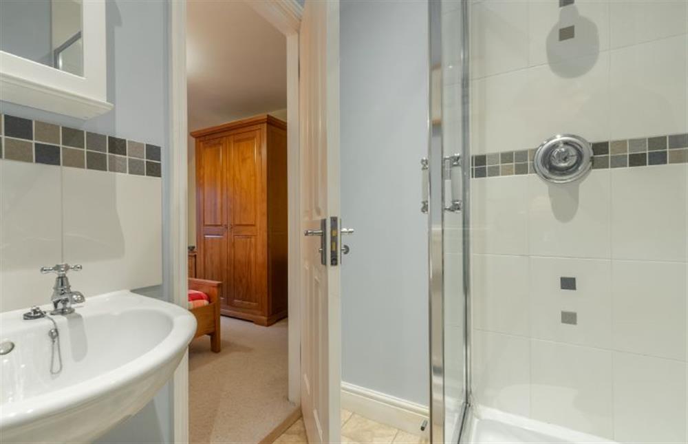 First floor: En-suite shower room to the master bedroom at Rufus Cottage, Dersingham near Kings Lynn