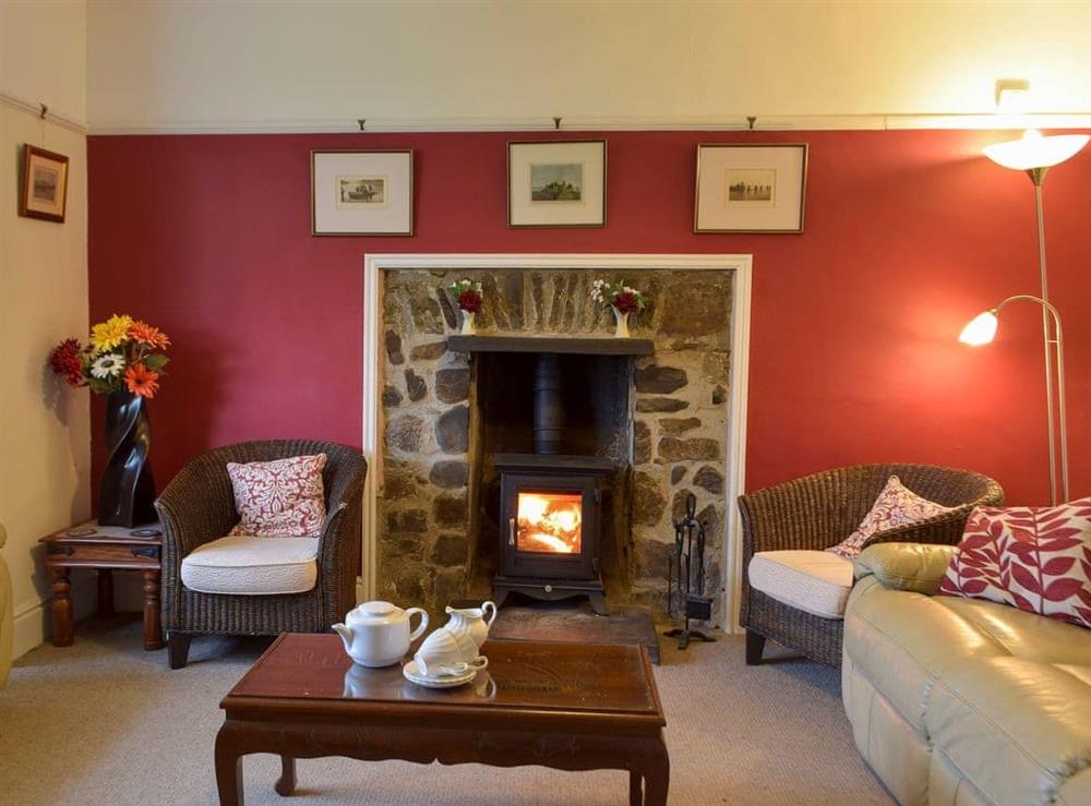 Comfortable living room with wood burner at Rwgan in Blaencelyn, Nr Llangrannog, Ceredigion., Dyfed