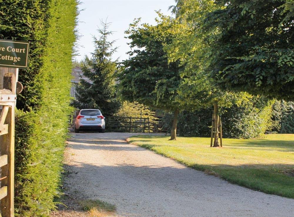 Private parking area for 2 cars at Rye Court Cottage in Berrow, near Malvern, Worcestershire