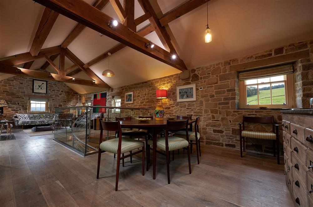 The well-equipped open-plan kitchen and dining area at Rye Croft Cottage, Chatsworth Estate, Nr Matlock 
