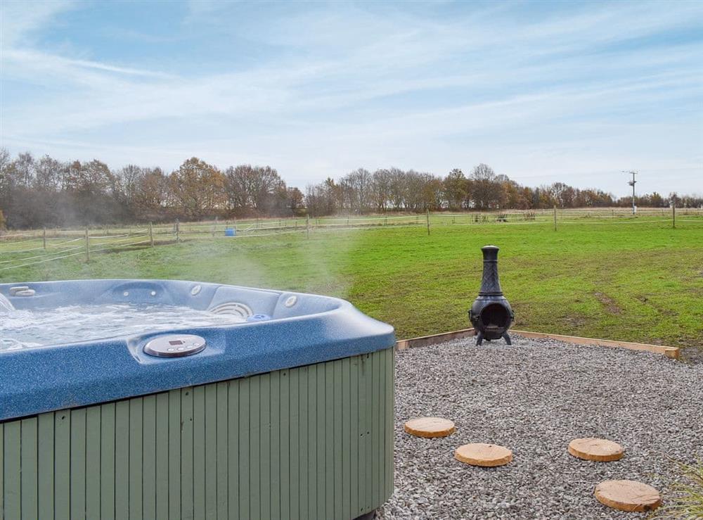 Hot tub at Ryhill Retreat at Estoro Farm in Ryhill, near Wakefield, West Yorkshire