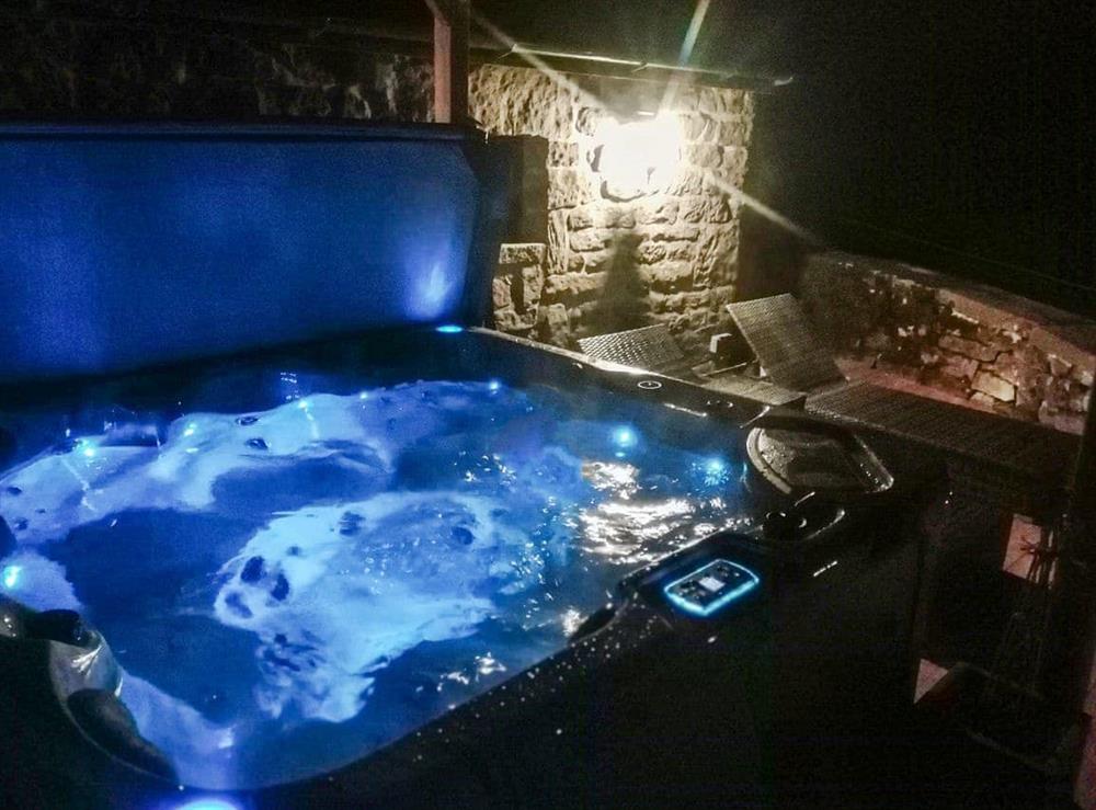 Hot tub at Sabine Hay Barn in Birchover, near Matlock, DerbyshireDerbyshire, England