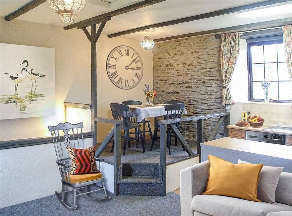 Lounge with open plan dining and kitchen_areas at Sage Cottage in Penmount, near Truro, Cornwall